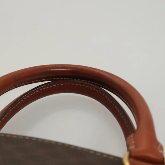 CELINE Macadam Canvas Hand Bag PVC Leather Brown Gold Auth hk2512 - Picture 9 of 16